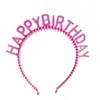 Diadema de Perlas para Cumpleaños con Letras Felizcumpleaños Diadema para el Cabello Infantil Diadema Corona Sombrero de Cumpleaños Venta al por Mayor Transfronteriza