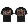Saint vintage Estilo Americano High Street Holgada Vtg Camiseta de Manga Corta para Hombre Camiseta Estampada Alfabeto Figura Camiseta Urbana
