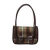Bolso de mujer de lana a cuadros bolso de hombro 2025 nuevo nicho vintage bolso sobaquera textura portátil bolso de silla de montar al por mayor