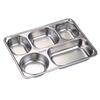 Plato para Comida Rápida de Acero Inoxidable 304 Engrosado Plato de Arroz Cuadrado con Compartimentos para Calentar para Comedor de Estudiantes Fiambrera Cuadrada de Gran Capacidad para Adultos
