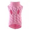 Suéter da Moda para Cachorro para Outono e Inverno, Nova Roupa para Pet, Cor Sólida, Tricô Trançado, Roupa Quente, Confortável