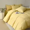 Otoño e Invierno Nuevo Estilo Algodón Puro Color Sólido Cepillado Juego de Cuatro Piezas Algodón Puro Grado A Sábanas Lisas Funda de Edredón Juego de Tres Piezas para Cama de Dormitorio