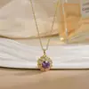 Collar para Mujer con Flor Giratoria, Sencillo y de Moda, Moderno y Versátil, Joyería de Cadena para Clavícula de Acero de Titanio, Regalo para el Día de la Madre