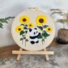 Nuevo Lu Bordado Flor y Hierba Panda Pintura Colgante Bordado Cruz Diy Bolsa de Costura Hecho a Mano Estilo Adorable Sala de Estar Bordado Pintura Colgante