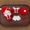 Roupa de Gatinho de Ano Novo Conjunto de Casaco de Lã e Boina Roupas de Reposição para Boneca de Pelúcia