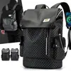 Nova Mochila Acolchoada com Múltiplos Compartimentos, Bolsa Grande para Laptop, Mochila de Couro Macio, Mochila Escolar, Mochila de Negócios, Mochila de Viagem