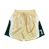 2026 Nuevos Shorts de Lana Bordados con Letras Grandes Estilo Retro Americano de Cinco Puntas para Hombre, Pareja, Europeos y Americanos