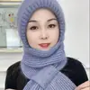 Conjunto de Dos Piezas de Gorro y Bufanda para Mujer Invierno Tendencia Gorro de Lana Coreano Estilo Coreano Otoño e Invierno Gorro de Punto Grueso