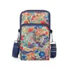 Bolsa Cruzada Ligera de Tela Oxford para Teléfono Celular, Bolso de Hombro Pequeño Vertical con Estampado Floral Colorido para Mujer con Correa Ajustable para Compras y Viajes