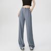 Pantalones de Traje Blancos para Mujer Primavera y Verano 2024 Nuevo de Alta Gama Antiarrugas Caída Pantalones Casuales Cintura Alta Adelgazantes Pierna Ancha