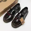 Mocasines con Flecos para Mujer Zapatos de Cuero Genuino de Caña Baja Rojo Brillante Estilo Británico Modernos para Estudiantes Puntera Redonda Casual Zapatos para Hombre