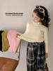Suéter para Niñas Otoño e Invierno 2026 Nuevo Elegante Tejido Grueso para Niñas Camiseta Básica de Cuello Alto Medio de Invierno para Niños