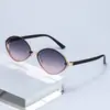 Óculos de Sol Oval Metal Retro Olho de Gato 2025 Nova Tendência Estilo Ins Pesca Anti-Reflexo Óculos de Sol