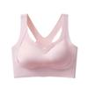 Nude sem costura empurrar para cima sutiã sem fio cross back anti-flacidez esportes uma peça feminina cueca sutiã confortável