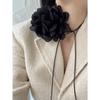 Colar de Tira de Flor Colar Choker Camélia Colar de Pulso de Renda Francesa Retrô Flor de Pescoço