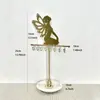 Soporte de Joyería de Hierro de Alta Gama Color Dorado, Estante de Almacenamiento Integrado para Pendientes, Collares y Pulseras, Bandeja Multifuncional de Terciopelo