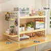 Prateleira de Armazenamento para Mesa, Organizador de Mesa, Estante Multi-Nível para Exibição de Livros, Painel Perfurado para Mesa de Escritório