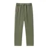 Pantalones casuales Hua algodón lavado viejo pantalones casuales peso 330 gramos tacto cómodo absorbe la humedad transpirable color liso versátil