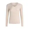 Bai Cai Rong Nuevas Llegadas Otoño/Invierno Primera Línea Ropa Lista para Usar Cuello en V Dobladillo Enrollado Moda Sencilla Manga Larga Holgado Cálido Elegante Versátil Abrigo