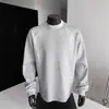 Novedad de Otoño Ropa de Abrigo Sudadera con Cuello Redondo para Hombre Holgada Cuadrada Talla Grande Americana de Peso Pesado Corte Limpio Hombro Normal Manga Larga T