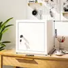 Gabinete de Almacenamiento con Cerradura Pequeño Archivador Metálico Caja Fuerte para el Hogar Caja con Contraseña Caja de Almacenamiento de Escritorio para Teléfono Móvil