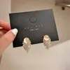Pendientes Vintage Estilo Francés con Ojo de Gato Incrustado de Diamantes y Perlas, Pendientes de Lujo Ligero de Gama Alta, Exquisitos y Modernos Accesorios para Orejas Versátiles al por Mayor