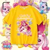 Top de Algodón Puro Lindo de Manga Corta para Niñas 2026 Nueva Ropa Infantil Top Atuendo de Verano para Niños Verano Delgado Manga Media Moda