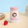 Taza térmica mini de acero inoxidable con diseño de caricatura linda, taza de bolsillo compacta y portátil para uso en exteriores, taza para guisos aislada de alto valor estético