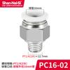 Rosca Blanca Pasante PC4/6/8-01/2/3/4/M5 Enchufe Neumático de Conexión Rápida Unión para Tubo de Gas PU