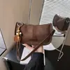 Bolso de Terciopelo Flocado para Mujer 2026 Nuevo de Moda Otoño Retro Nicho Estampado de Leopardo Bolso de Hombro Individual Debajo del Brazo Bolso Cruzado para Viaje