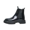 Botines Chelsea de suela gruesa con estampado de cocodrilo, talla grande transfronteriza, estilo británico moderno, botines cortos de poner, botines altos de cuero