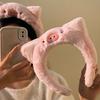 Fofa Faixa de Cabeça Rosa de Lesma Cabeça de Porco Desenho Animado Pelúcia Leitão Huhu Lavar Rosto Faixa de Cabeça Topo Craniano Alto Maquiagem Pressão Cabelo Acessório de Cabeça