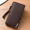 Bolso para Hombre Bolso para Teléfono Móvil Moda Múltiples Ranuras para Tarjetas Cartera Cartera de Hombre Cartera Larga de Cuero Estilo Cremallera Negocios Multifuncional Moderno