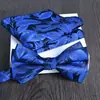 Lenço Quadrado Gravata Borboleta Conjunto de 2 Peças Grande Jacquard Formal Negócios Noivo Casamento Festivo Moda Tendência Novo Vinho Tinto