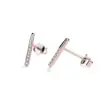 Pendientes de Botón Individuales de Plata 925 con Personalidad Minimalista y de Moda para Mujer, Estilo Coreano Microincrustado, Pendientes Modernos y de Alta Gama