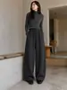Pantalones de pierna ancha de mezcla de seda y lana para otoño e invierno, de cintura alta, engrosados, de corte holgado, adelgazantes, con una bonita caída, adecuados para hacer deporte y uso casual