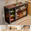 Estante de Almacenamiento para Cocina, Mesa Multifuncional de Piso de Múltiples Niveles para el Hogar, Ultra Estrecha, Mesa de Trabajo, Gabinete de Almacenamiento, Gabinete Lateral Estrecho