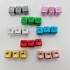Misma Pulsera de Hua Chenyu Electrochapado UV Cuadrada DIY Cadena para Teléfono Móvil Llavero Bolígrafo con Cuentas Agujero Recto Accesorios de Joyería con Cuentas
