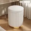 Taburete de Maquillaje, Silla de Tocador, Habitación de Niñas, Manicura, Lujo Ligero, Sensación de Gama Alta, Vestidor, Taburete Redondo con Capacidad de Almacenamiento, Estilo Crema