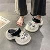 Nuevos zapatos de red metálica con cadena de diamantes de imitación y agujeros, primavera y verano 2025, se pueden usar con suelas gruesas y pies sin olor para mujer