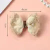 Meia-calça Infantil de Pelúcia com Orelhas de Coelho, Laço de Pérola e Renda, Decoração DIY, Acessórios de Tecido