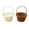 Cesta tejida de ratán hecha a mano para hombre, mini cesta de plástico imitación ratán, cesta decorativa DIY para arreglos florales, cesta con salida de aire para flores eternas