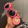 Peine Airbag con Forma de Cachorro y Espejo de Maquillaje, Mini Peine Plegable de Masaje Portátil de Dibujos Animados, Espejo de Belleza, Estilo Juvenil