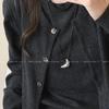 Bolso de cuerno estilo coreano collar de cordón de cuero negro nuevo cadena larga para suéter cadena para clavícula accesorios cadena para suéter