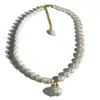 Collar Colgante de Perla Ovalada de Agua Dulce de Alta Calidad, Estilo Ol de Moda, Tendencia Ins Versátil, Diseño de Nicho Estilo Mamá