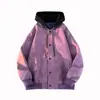 IZEXX Marca de Moda Chaqueta con Capucha de Doble Capa Falsa Abrigo Chaqueta de Cuello Aviador de Alta Calle Chaqueta Casual para Niños