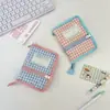 59266 Estilo Coreano Hecho a Mano Acolchado Carpeta Portátil Mini Cuaderno Almacenamiento Cubierta de Cuaderno Reemplazo Cuaderno Pequeño
