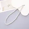 Pulseira de Corrente com Pérolas de Flor de Cerejeira Dois Tons Estilo Coreano Pingente de Celular Acessório de Bolsa Versátil da Moda