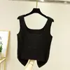 Colete térmico de veludo dupla face feminino de inverno com forro de fleece, gola U, alça, sem costura, base interna, body ajustado, alça