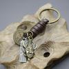 Llavero creativo aleación máscara de cuerno vintage tejido llavero de piel de vaca bronce 183